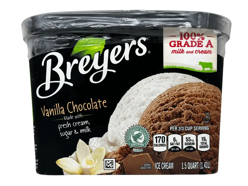 Sealed Carton of Breyers Vanilla Chocolate Ice Cream